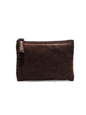 Laura Mercier Metallic Brown Pouch Makeup Cosmetic Bag